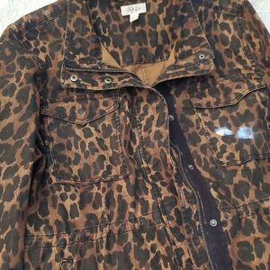 Style & Co. Women's Brown Leopard Utility Jacket
